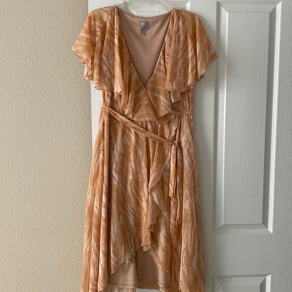 Orange wrap dress